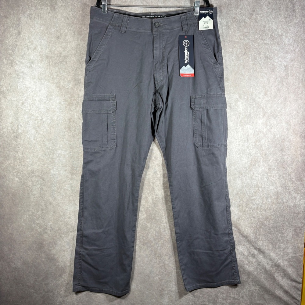 Wrangler Cargo Pants Men 36x32 Grey ATG All Terrain Gear Aspen Cargo Stretch NEW